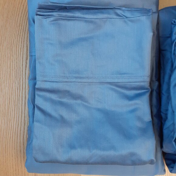 New Mayfair Linen Deep Blue Split King 1000 TC Egyptian Cotton Sheets - Picture 2 of 9